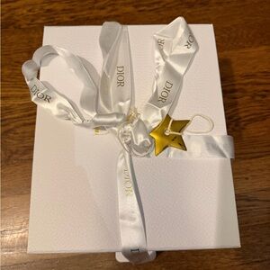 Dior White Box with Gold Star Ribbon